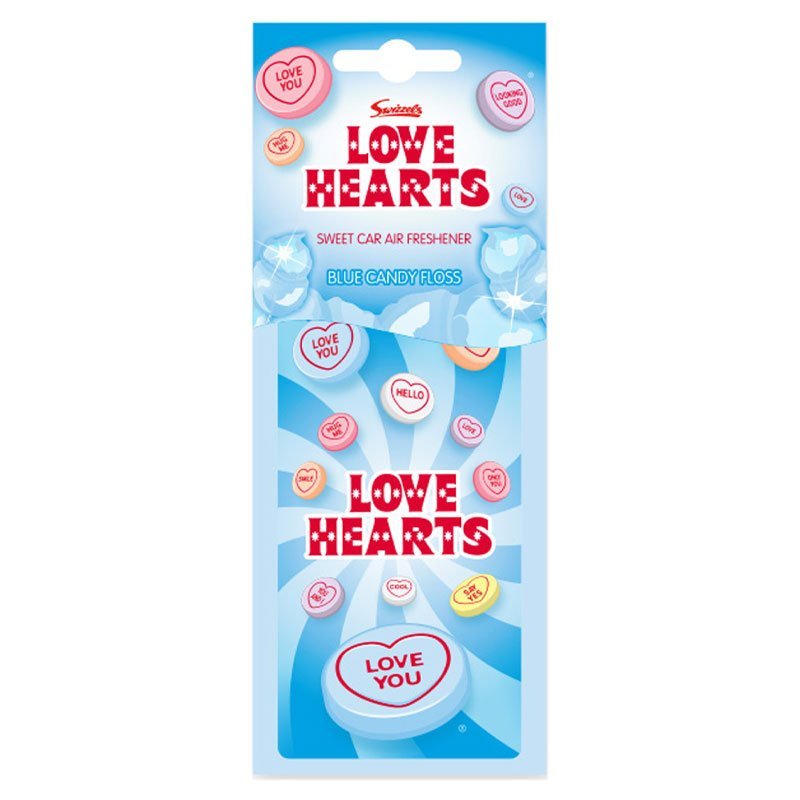 Love Heart Car Air Freshener Blue Candy Floss