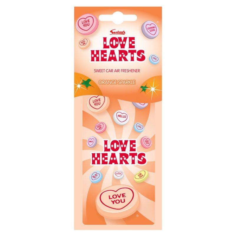 Love Heart Car Air Freshener Orange Sparkle