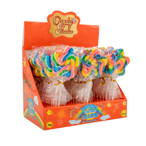 Candy Paradise Star Swirl Lollipop
