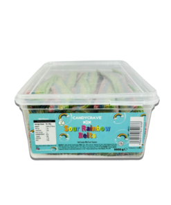 Candycrave Sour Rainbow Belts Tub 100 Count
