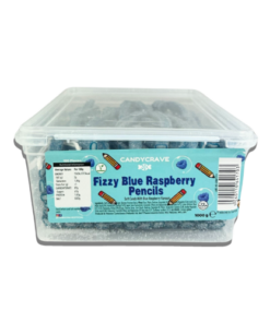 Candycrave Fizzy Blue Raspberry Pencils Tub 100 Count