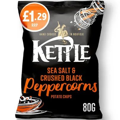 Kettle Crisps Sea Salt & Peppercorns (Sept 25)