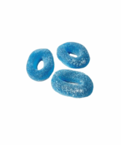 Yummy Gummy Fizzy Blue Raspberry Rings 1000g Tub